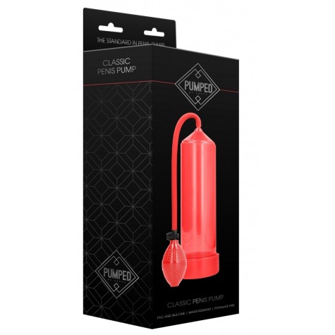 Красная ручная вакуумная помпа для мужчин Classic Penis Pump