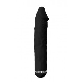 Чёрный вибратор-реалистик без мошонки PURRFECT SILICONE DELUXE 8INCH - 20 см.